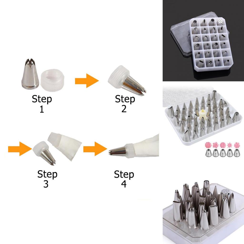 Korean Style Icing Nozzles Kit With Stainless Steel Tips For Cake And Cookie Decoration