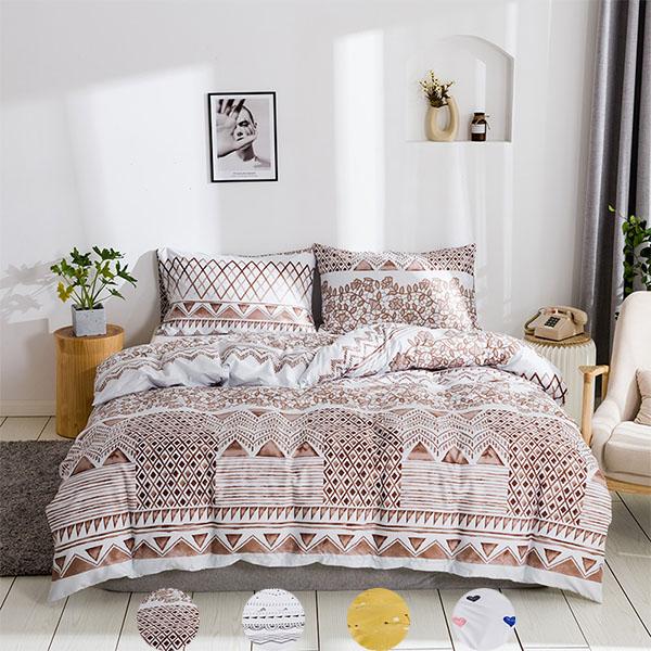 

Постельное белье в полоску с геометрическим узором, пододеяльник, наволочка, набор из трех предметов с принтом