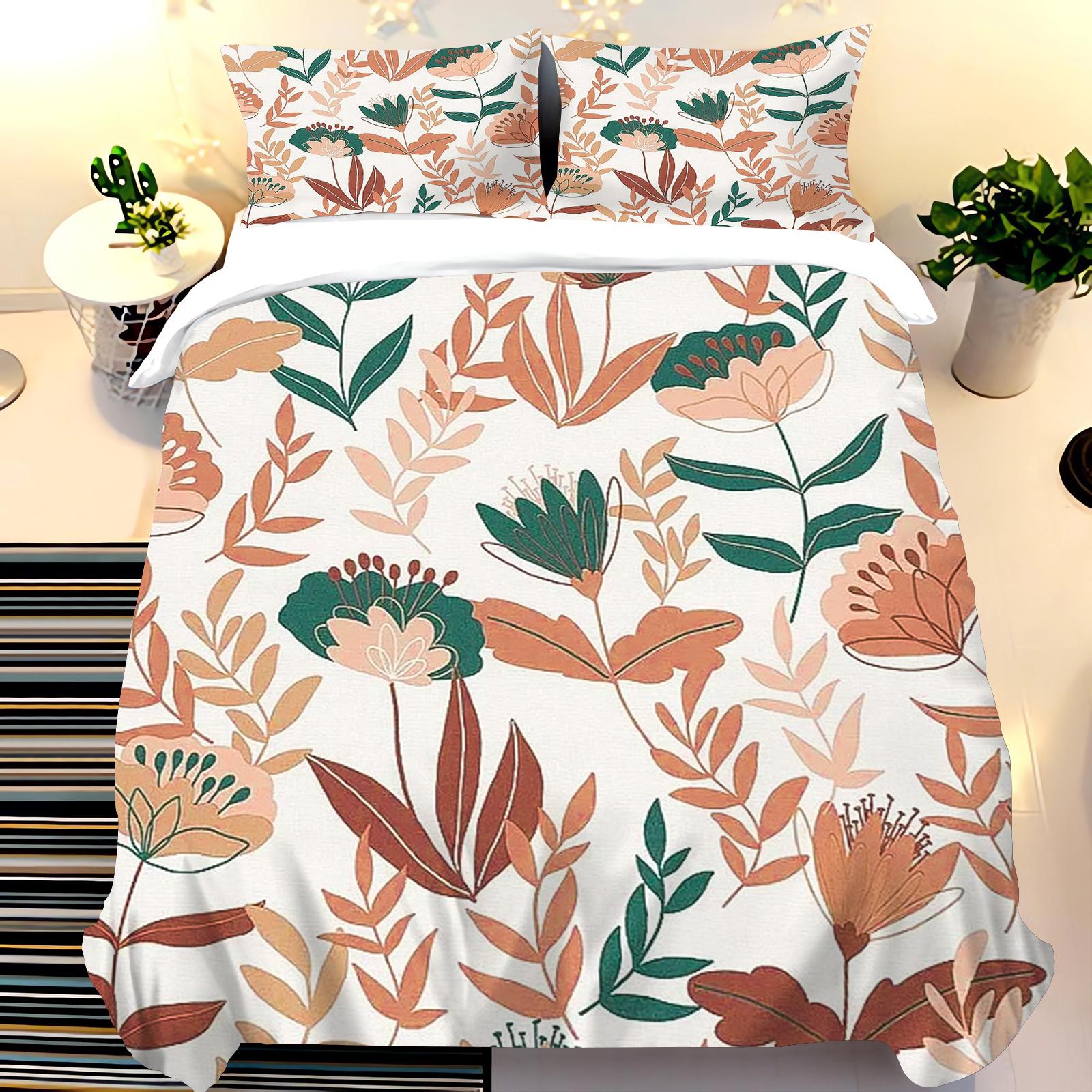 

Cute Cartoon Plants and Flowers Print 100% Polyester Bedding Set Duvet Cover 2 Pillowcases Adult Children Sets Luxury Gifts 135x200cm