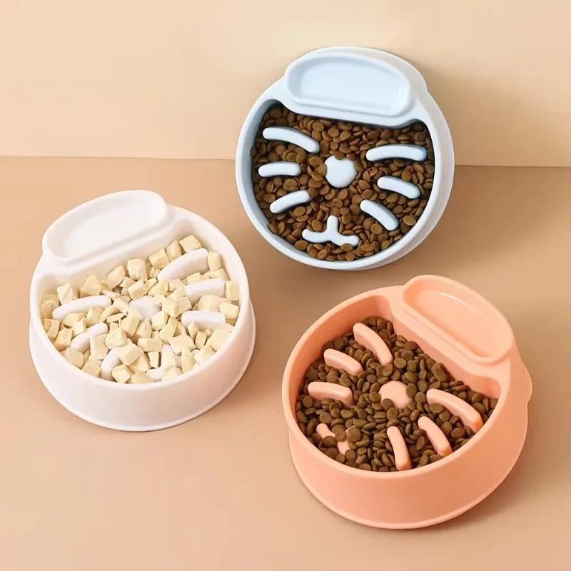 Home Dog Eating Plate Anti Choking Feeder Plastic Pet Slow Food Bowl Anti Gulping Feeding Supplies for Dog Cat Dish