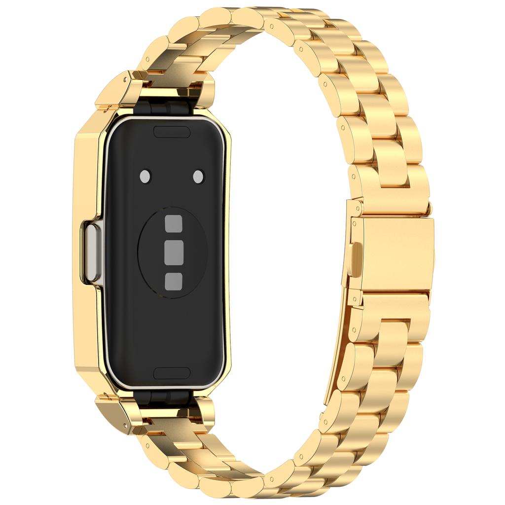 Metal Frame for Huawei Band 10/10 NFC/9/9 NFC/8/8 NFC Watch Case Integrated Three Bead Stainless Steel Strap