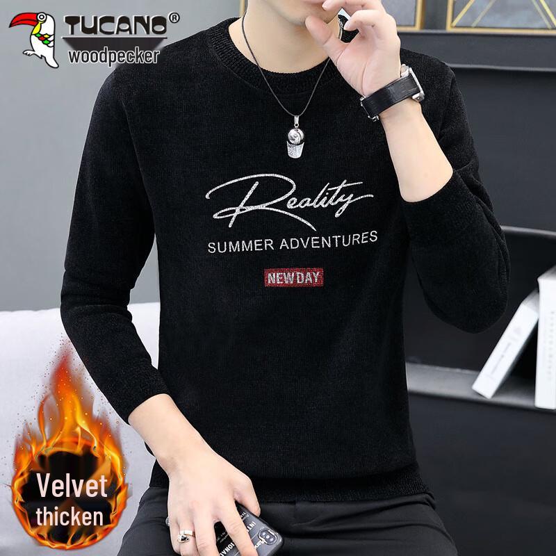 

TUCANO Men s Plush Lined Round Neck Knit Sweater 2XL