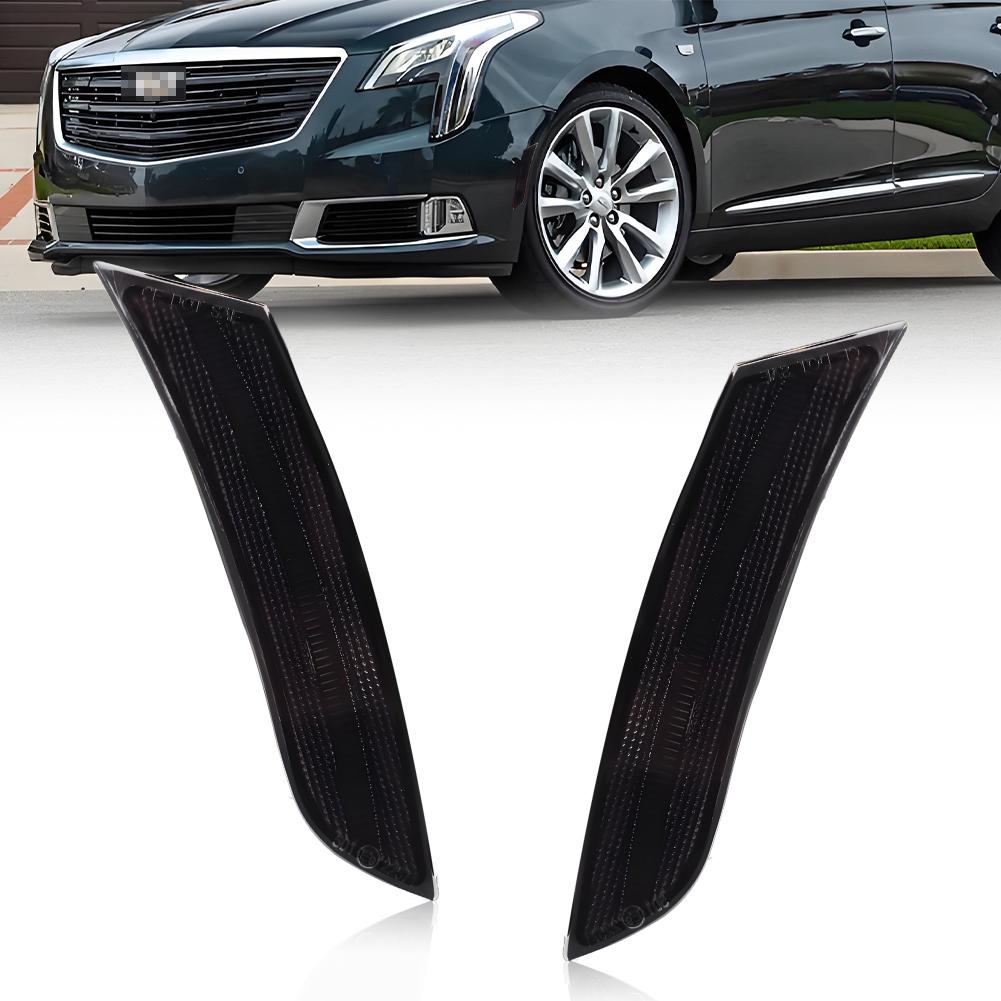 2PCS Front Bumper Side Marker Turn Signal Light Housings For 2013 2014 2015 2016 2017 Cadillac XTS No Bulb/Socket Included zs4