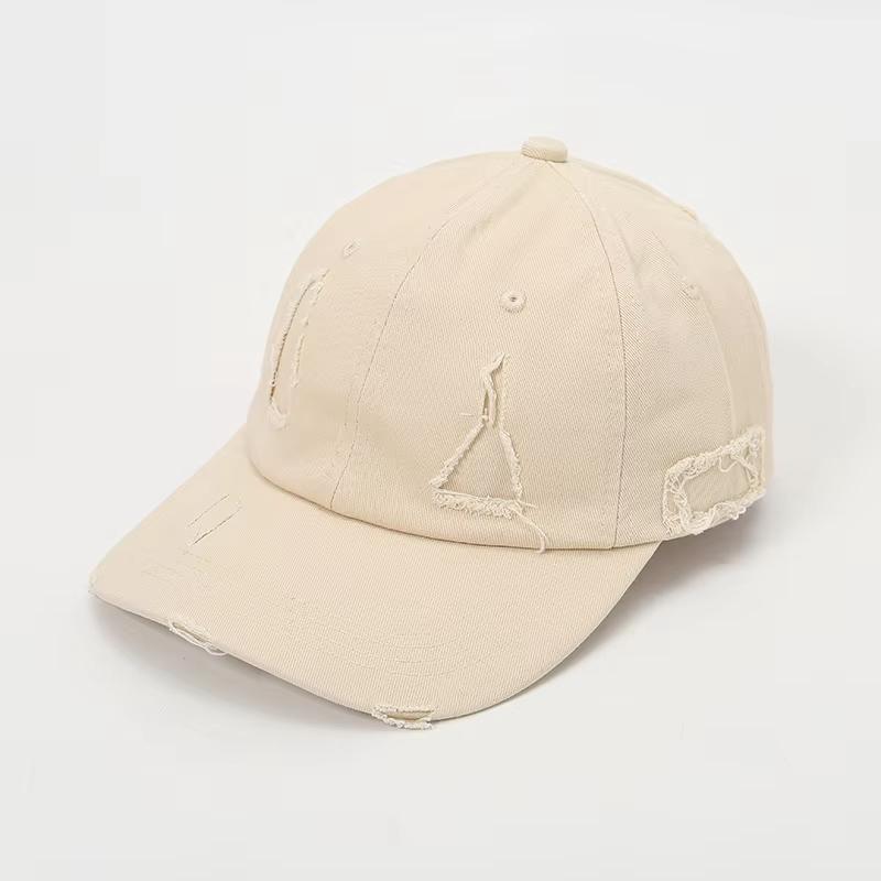 Punk Holes Hip Hop Baseball Cap For Men Women Solid Color Cotton Snapback Peaked Hat Ins Korean Outdoor Street Sunscreen Hats