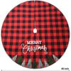 Juegoal 48 Inch Christmas Tree Skirt, Soft Red and Black Plaid Christmas Tree Mat for Xmas Party Decoration, Christmas Tree Holiday Decor