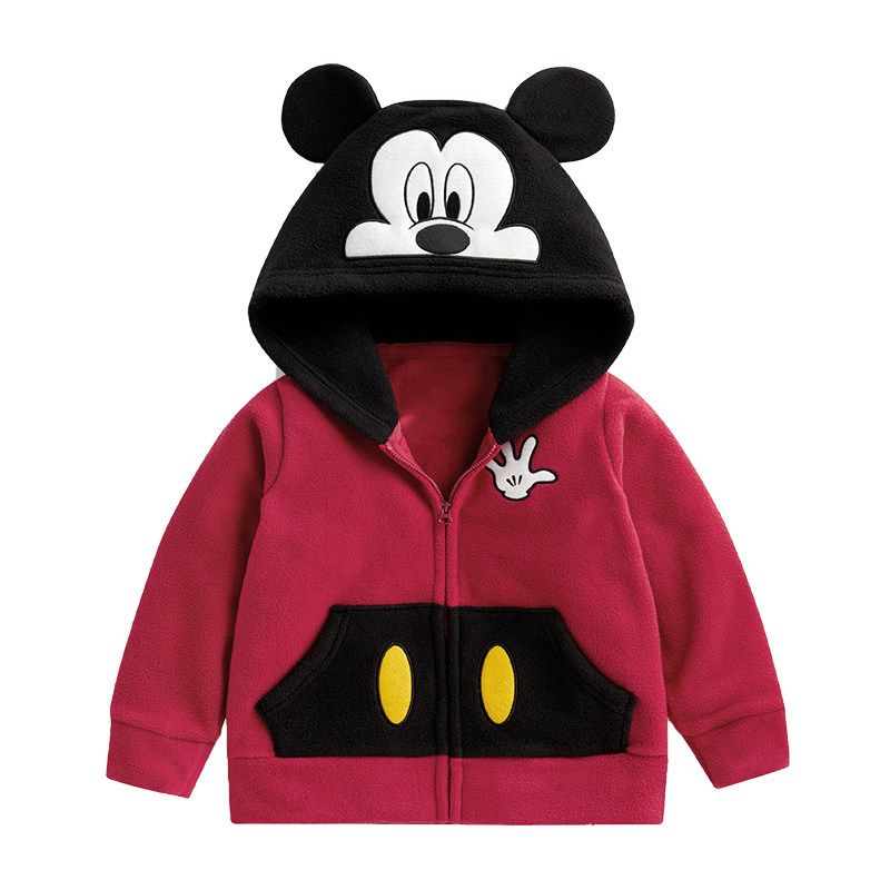 Children's Fleece Autumn and Winter Hooded Cartoon Jacket