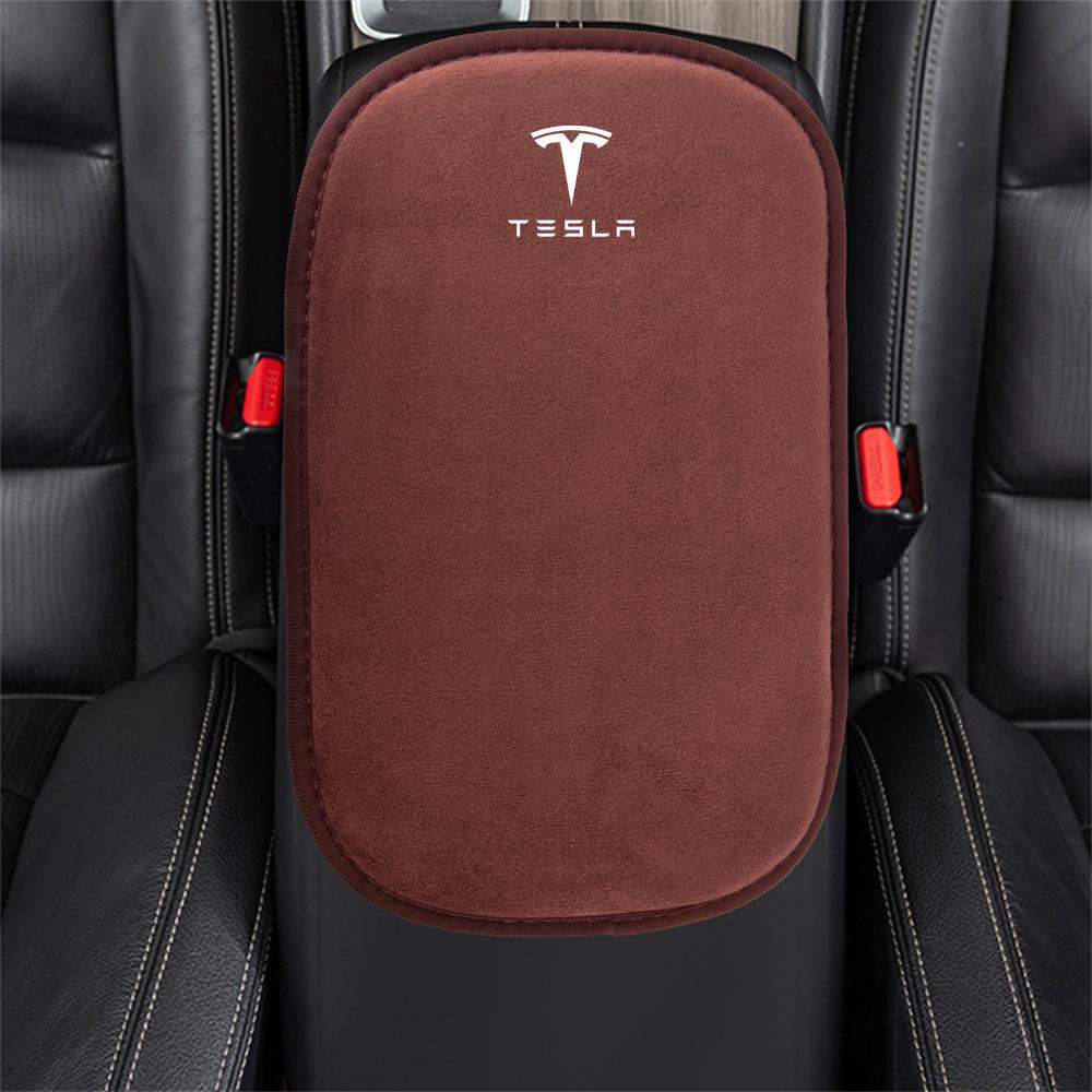 Car Armrest Box Mat Center Console Arm Rest Box Pad Accessories For Tesla Model 3 Model S X Model Y Roadster SpaceX Cybertruck