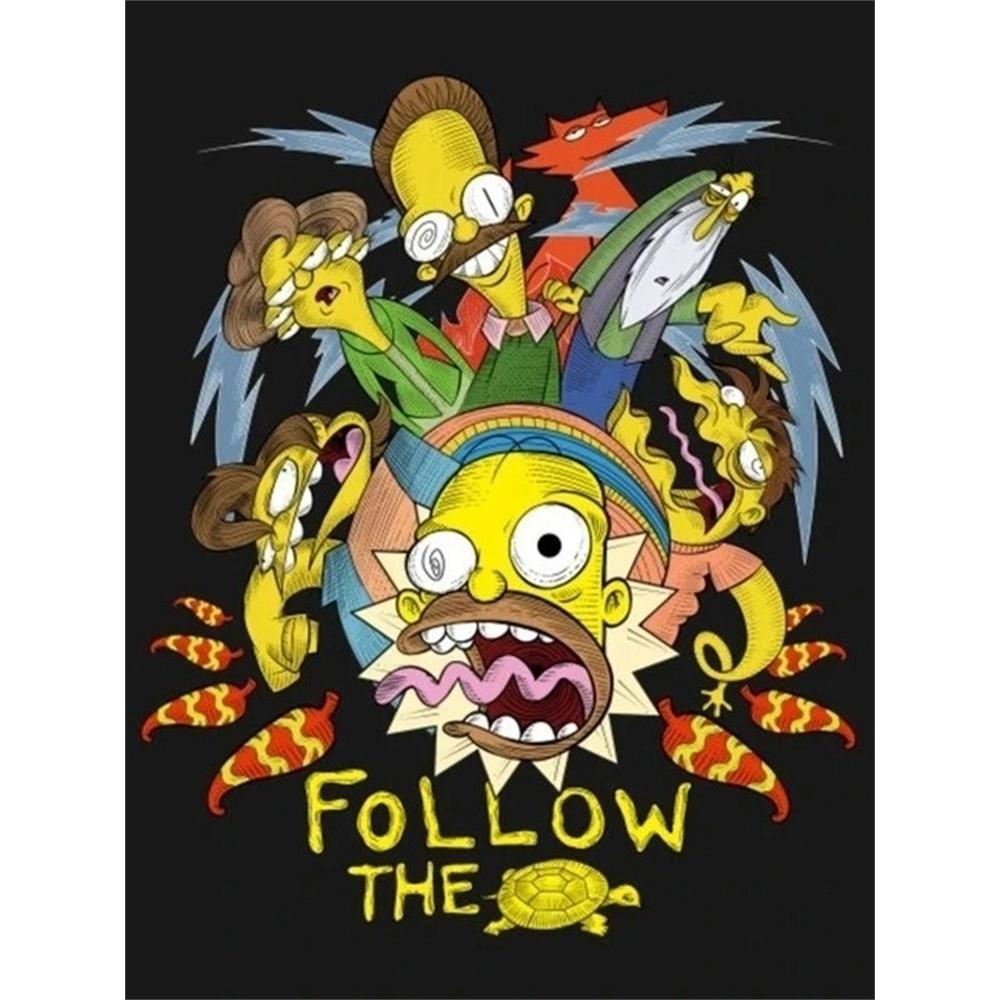 

Diamond Painting 5D Simpsons Illustration DIY Gift Suitable for Living Room Bedroom Office and Home Décor Round 20x30cm