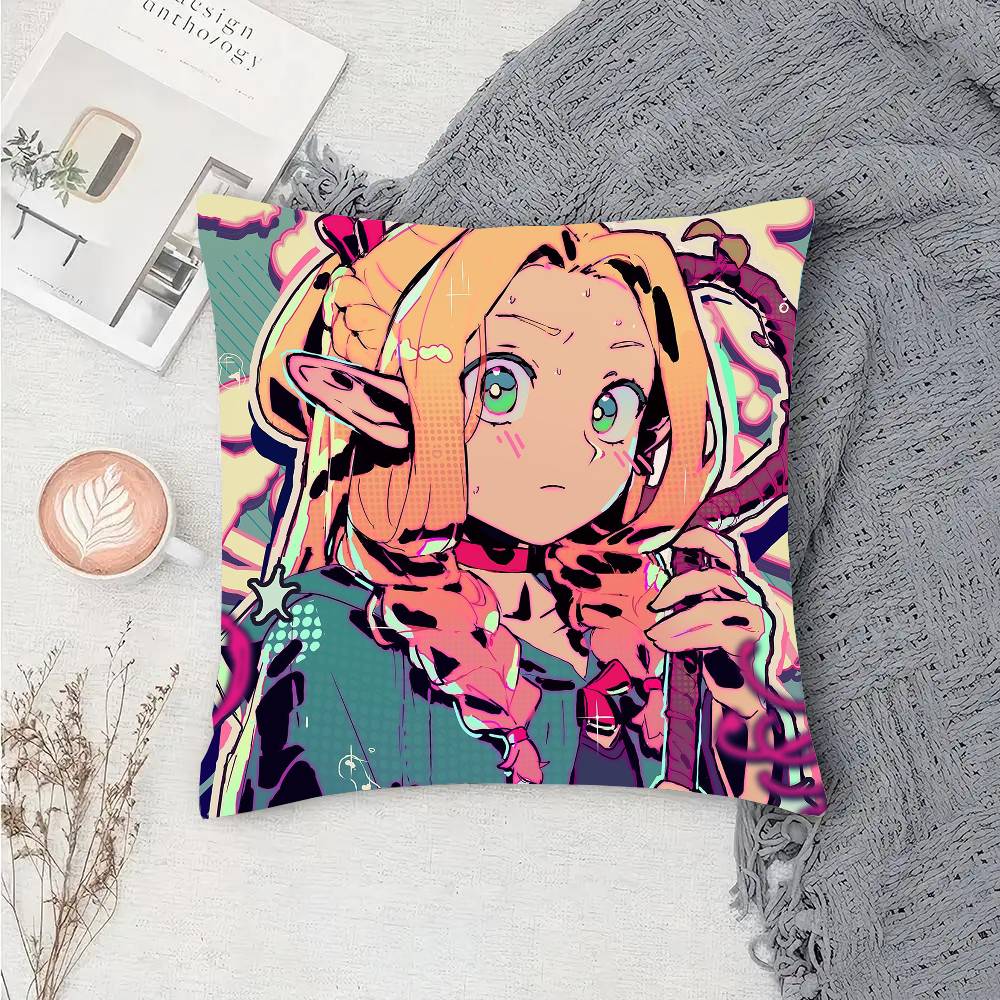 DDelicious In DDungeon Cartoon Animation Pillow Case Fashion Square Pillowcase Bedroom Sofa Room Ins Decoration Leisure