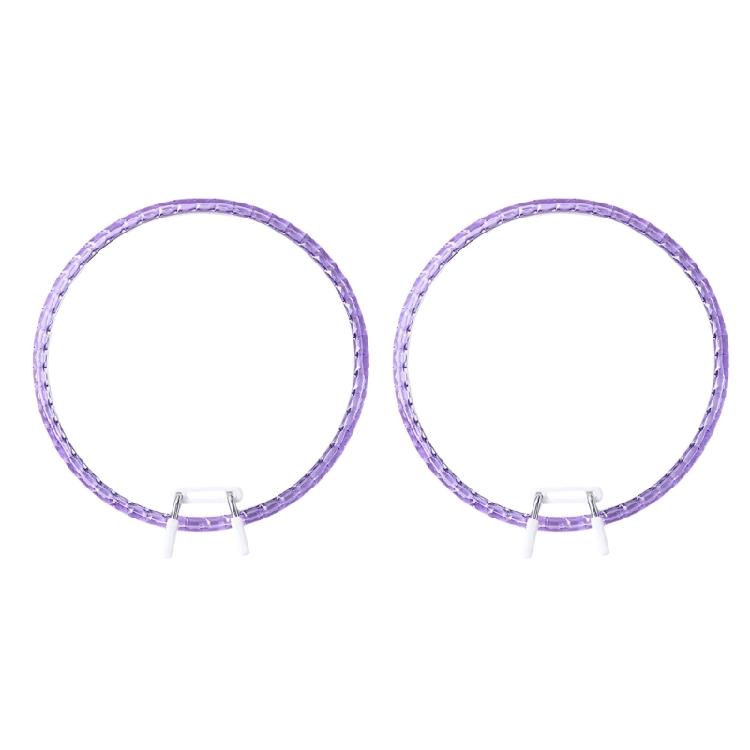 

2Pcs Adjustable Embroidery Hoops with Adjustable Spring Mechanism for Sewing Stitching Needlework Fabric Crafting Projec фиолетовый