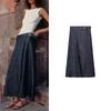 Spring New Arrival High Waist A- Line Hem Skirt Linen Blend Denim Sarong Skirt 7966454