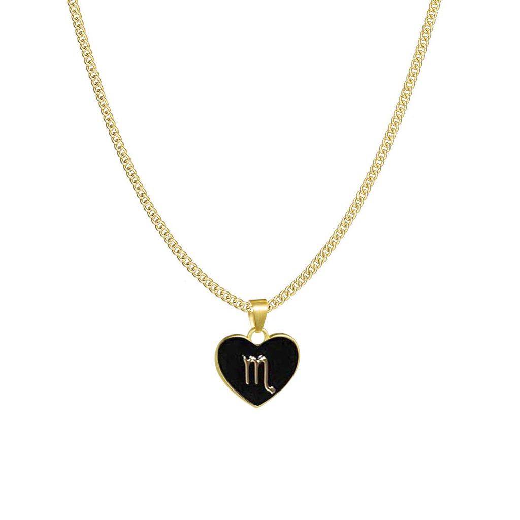 Zodiac Heart Contemporary Necklace With Layered Chain Perfect For Women Fashionable