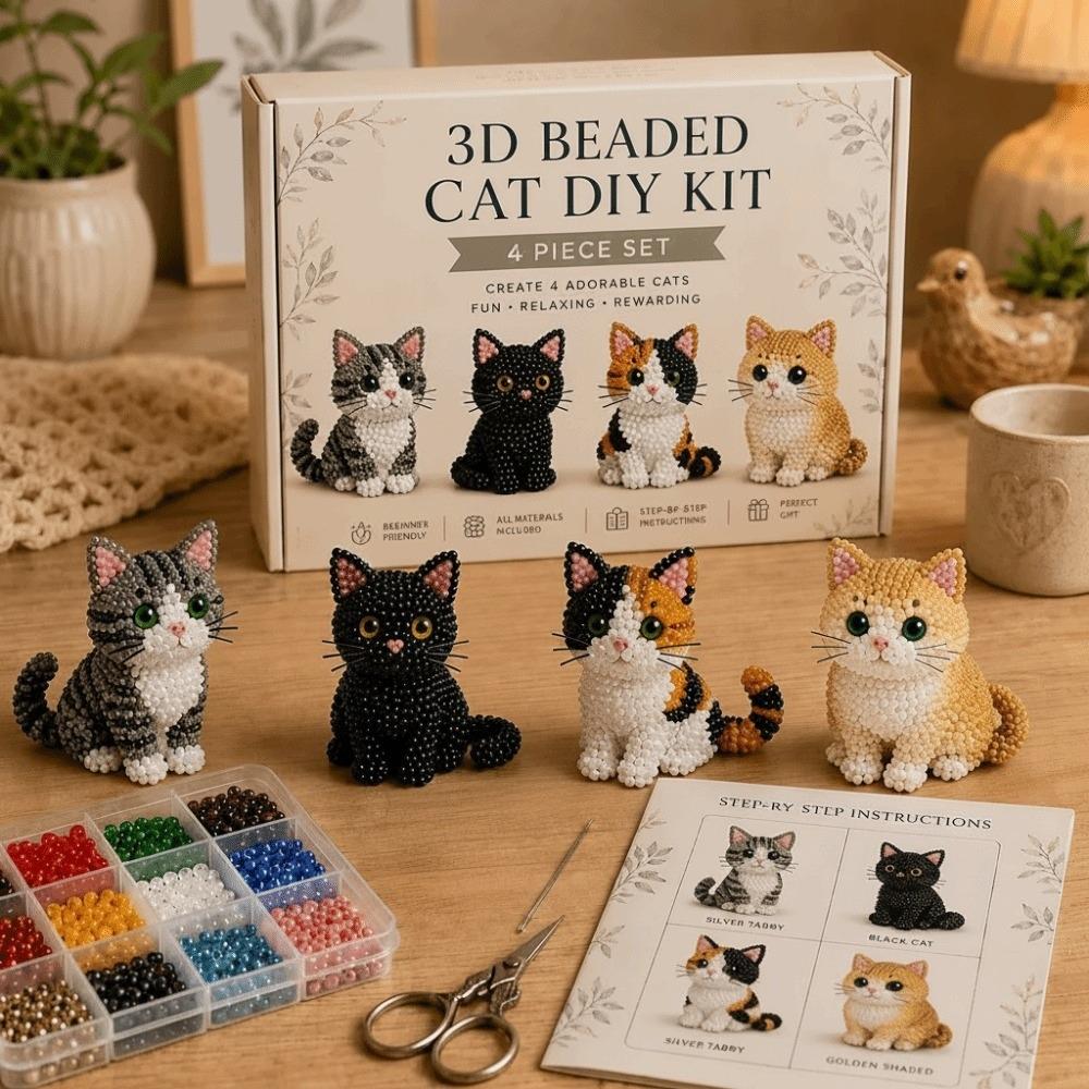 Cuentas Pequeñas Kit de Animales con Cuentas 3D Diseño Lindo Manualidad Creativa Kit de Arte con Cuentas Hecho a Mano Kit de Manualidades con Cuentas Forma de Animal Kit de Manualidades con Cuentas DIY Decoración del Hogar