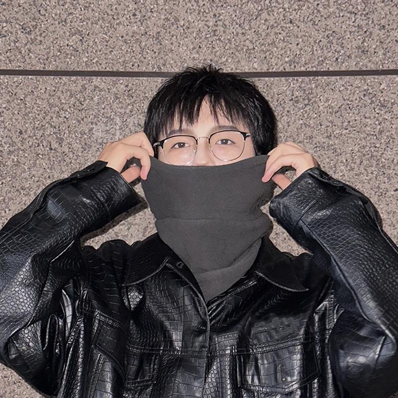 1 Pièce Écharpes de Cou Mode Doublure Épaissie Masque Facial Coupe-Vent Garder au Chaud Chauffant Couleur Unie Polyester