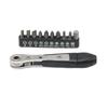 Double Head 36 Tooth Black Mini Ratchet Screwdriver Forward Reverse Wrench Cross Shaped Flat Screw Bits Repair Kit