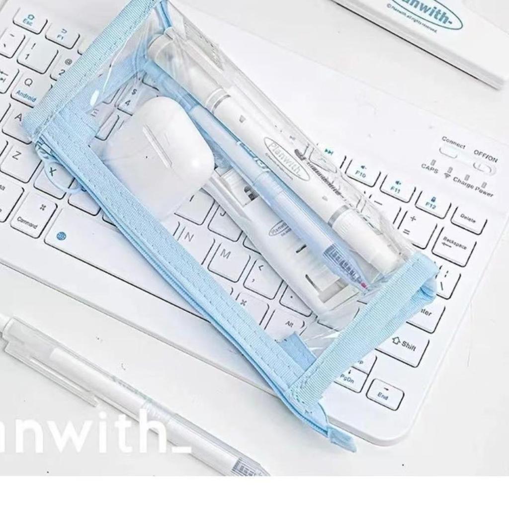 Mother-and-Child Multi-Layer Canvas Stationery Bag: Large Capacity Simple Pencil Case with Inner Pocket