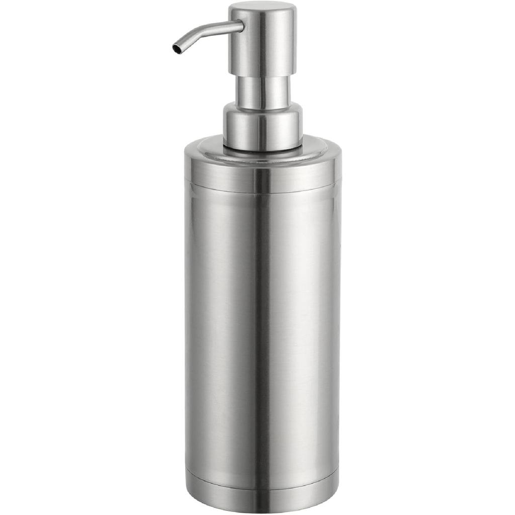 GAPPO Brushed Nickel Soap Dispenser Stainless Steel Metal Pump Hand Lotion Bottle for Bathroom, Bedroom and Kitchen(300ML/10.15Ounce)