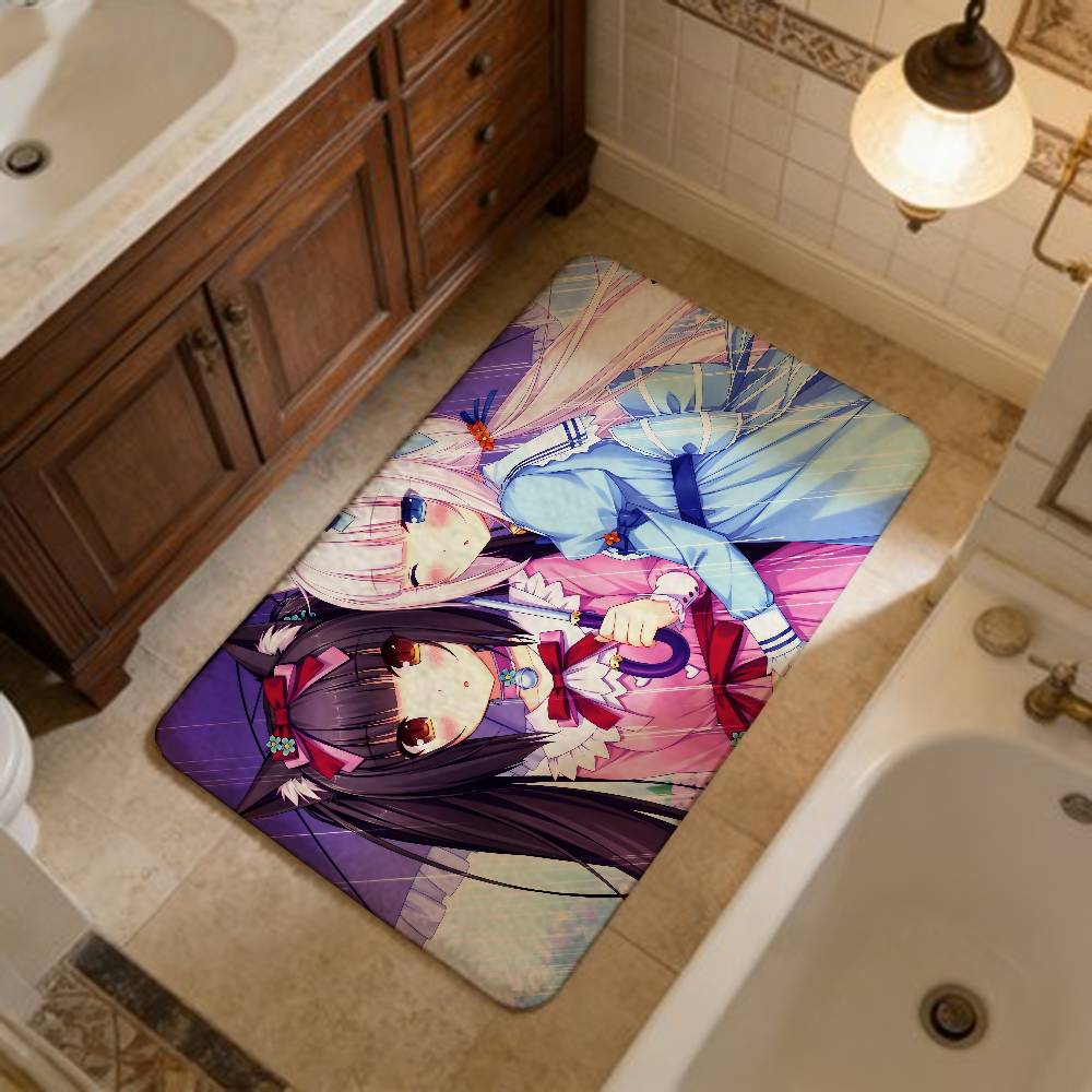 Anime Kawaii Girl Nekopara Door Mat Washable Non-Slip Living Room Sofa Chairs Area Mat Kitchen Doormat Area Rug