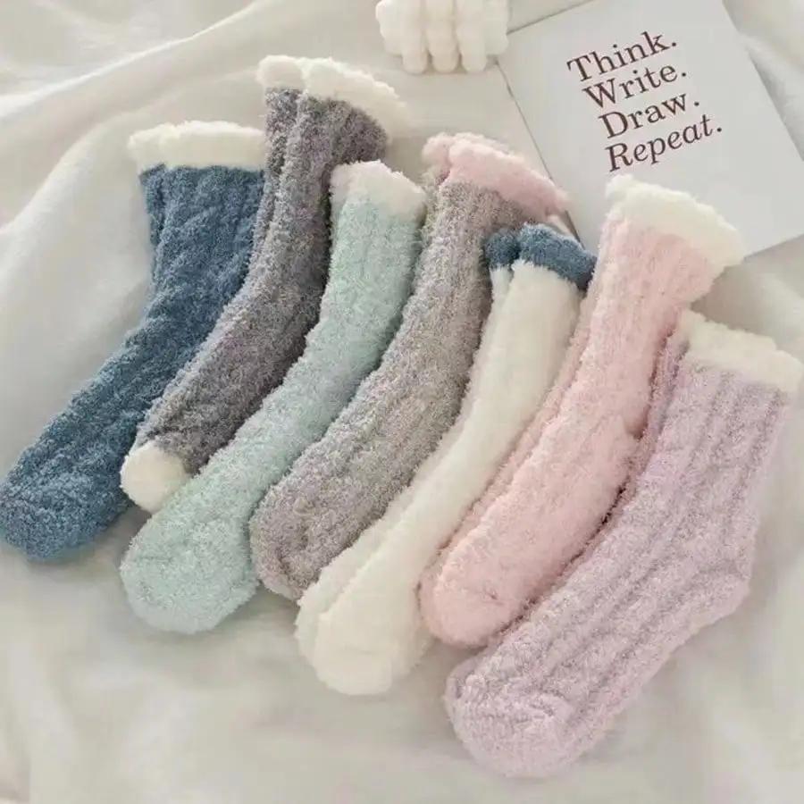 

6 Pairs Assorted Color Mid-Calf Socks, Gentle Comfortable Breathable, Fall/Winter Style Design, Christmas Halloween Cute Socks