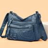 New Fashion Large Space Crossbody Bag Korean Version Simple Atmospheric Multi-layer Soft Leather High-end Mother Bag