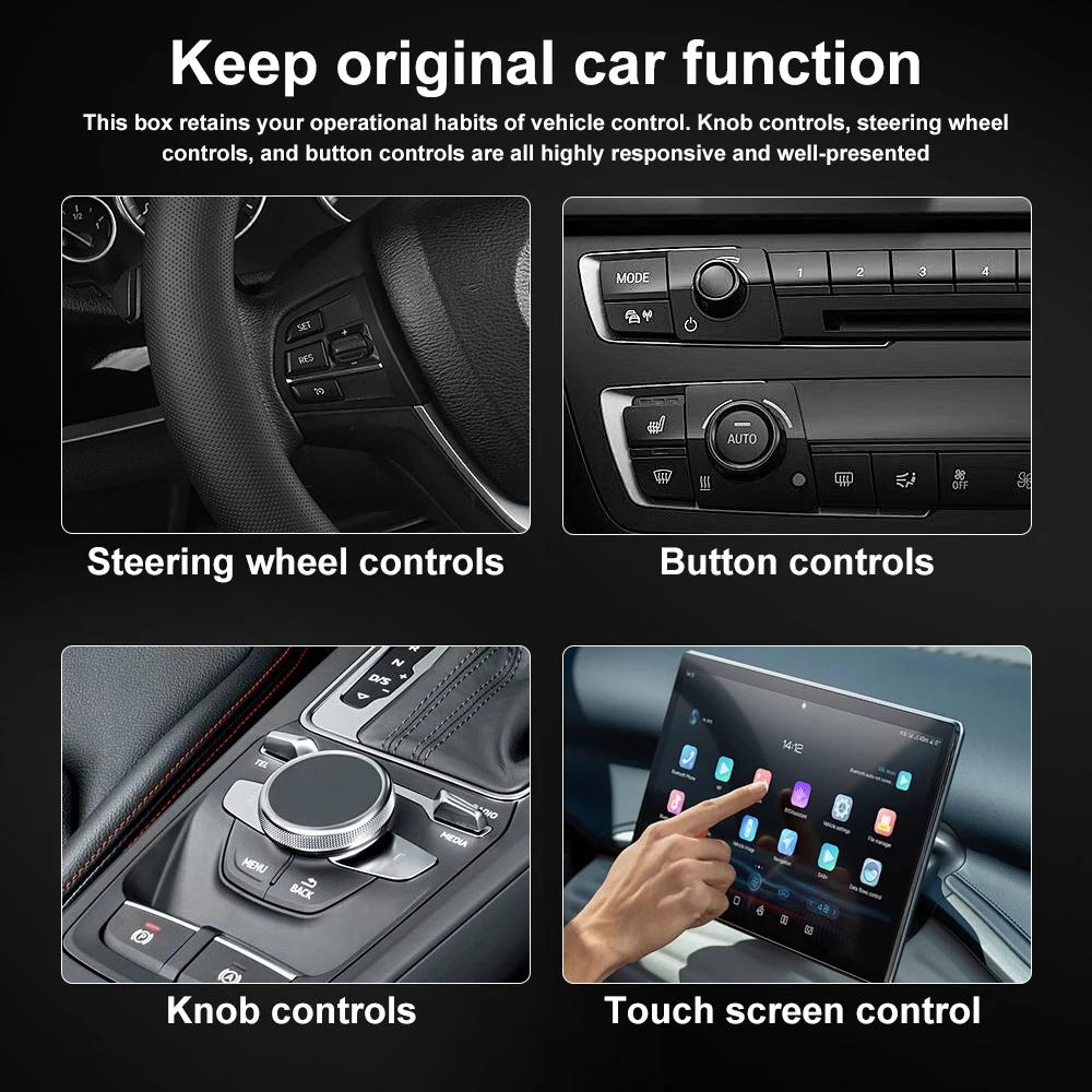 2in1 Wireless Carplay&Android Auto Box Wiared to Wireless Dongle Automatic Connect Adapter Bluetooth Plug&Play Mini Box