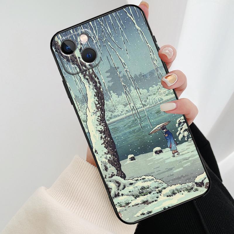 Japanese Ukiyo-e Art Phone Case For iPhone 17 Pro Max 15 14 13 11 12 16 Pro Max mini 15 16 Plus 16e 17 Air Cover