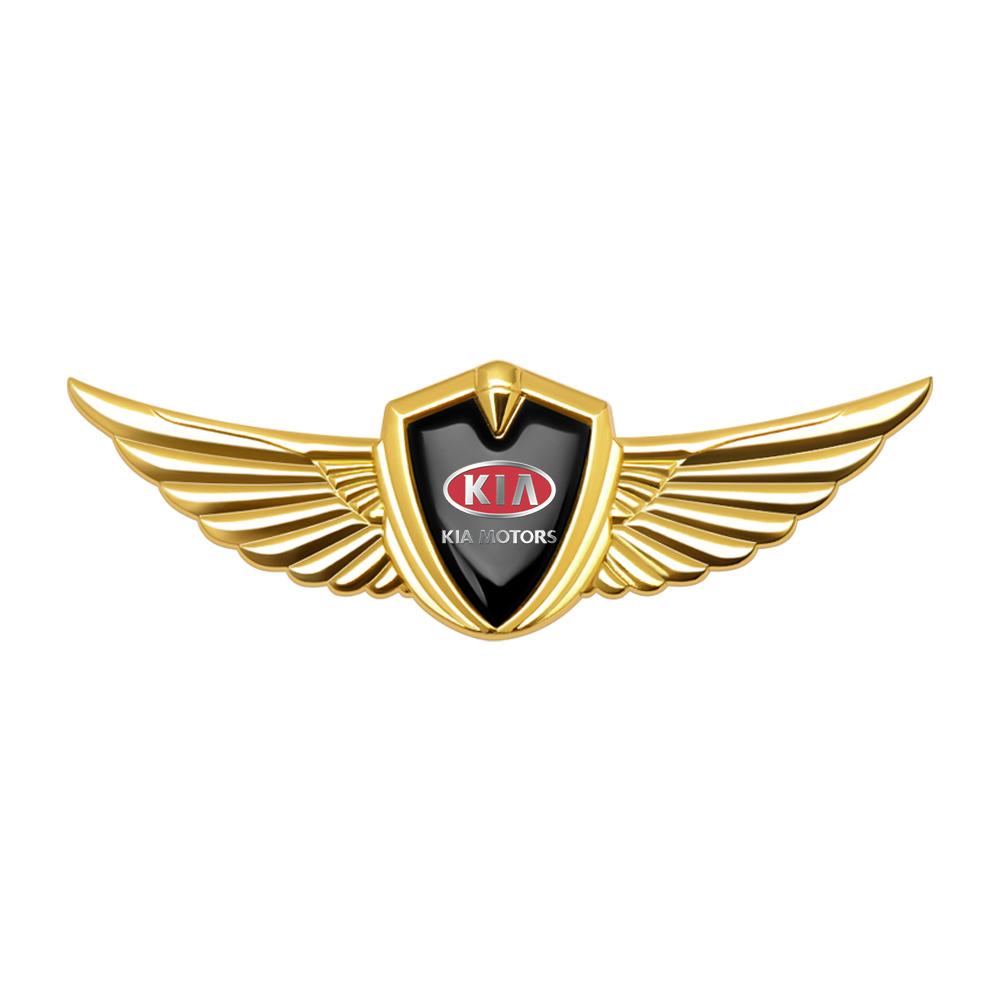 

2026 Hot Car Sticker 1Pcs Car 3D Metal Body Trunk Car Wings Side Mark Sticker For Kia Rio Picanto Sportage Niro Morning Ceed Pro золотой