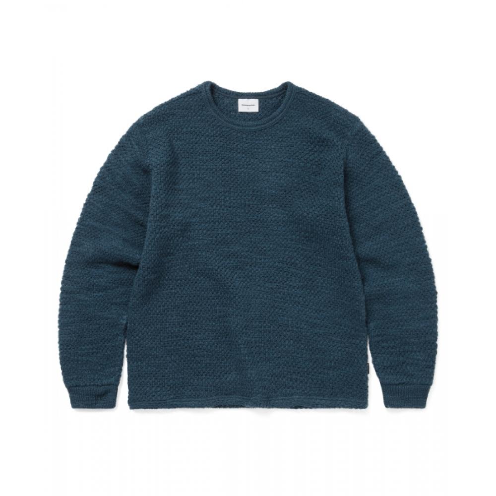 

ThiSiSneverthat WooL Crochet Knit L S Crew bLue XL