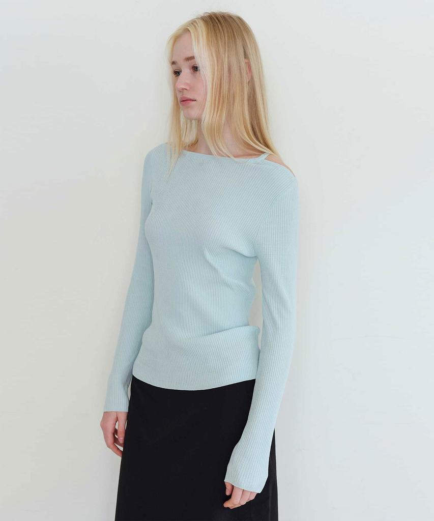 THERYE Ribbed Cut Out Knit (Light Blue)