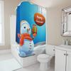 TU Snowman Shower Curtain Christmas Holiday Decor Festive Winter Themed Bathroom Set Waterproof Holiday Decor Xmas Pattern Home