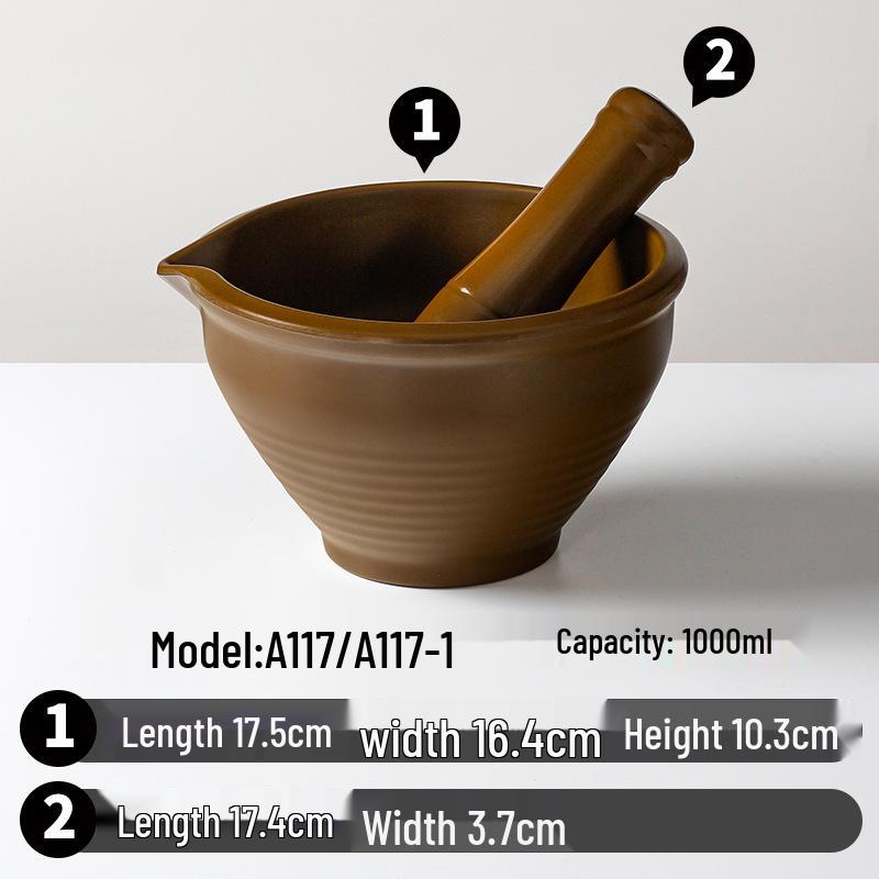 Melamine Pestle & Mortar for Mashing Ginger, Garlic, Chili, and Century Egg