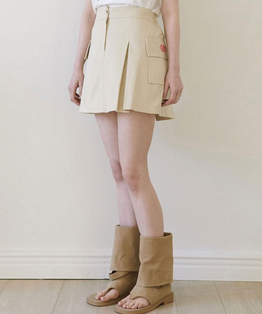 Slow Lolly Cargo Mini Skirt - Beige