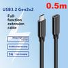 Usb3.2 Extension Cable Type C 20Gbps Extender Cord Usb3.2 Gen2*2 Usb C Male To Female Data Cable For Pc Laptop