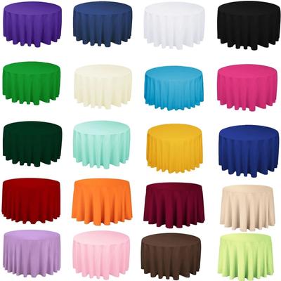 Polyester Round Tablecloth Solid Table Cloth For Wedding Party Table Cover Home Decor