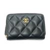AP0216 Matelasse CC Mark Classic Zip Coin Purse Wallet Coin Purse Unused