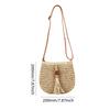Damen Strand Gewebte Stroh Schulter Umhängetasche mit Quaste Böhmische Häkel Crossbody Tasche Sommer Stricktasche Weberei Geldbörsen