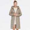 Spring Autumn Women's Long Coat Long Sleeve Quilted Female Solid Color Jacket Windproof Hooded Parka C23609