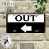D Flat Pc Vintage Decorative Sign Outdoor Wall Decoration ( X ) OUT Arrow Direction Sign Home Decor Opening Gift