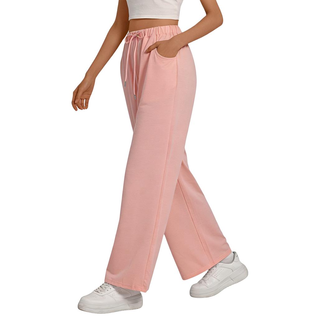Damskie spodnie sportowe z szerokimi nogawkami, luźne spodnie codzienne z prostymi nogawkami, sportowe spodnie do joggingu