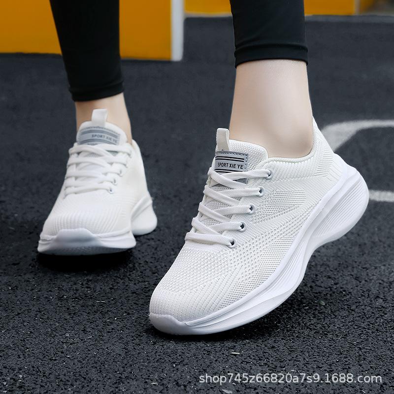 

Spring and summer little white shoes women s lightweight running shoes new sports shoes student versatile breathable fly-woven mesh repair shoes 42