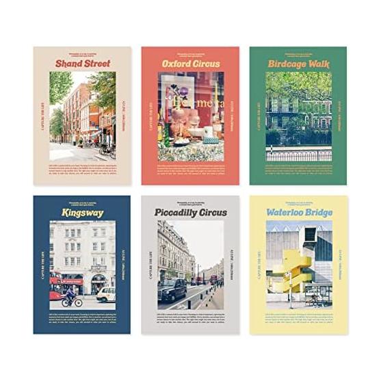 Monolike A5 Capture the Life, London Notebook 6 Types, A5 CAPTURE THE LIFE, LONDON 6P SET - Line Notebook, Campus Notebook 148x210mm, 48pages