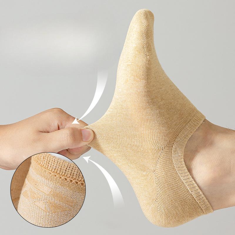 Summer Thin Men's Boat Socks, Anti-pilling and Non-dropping, Solid Color Deodorizing, Sweat-absorbing Invisible Socks, Pure Cotton Socks