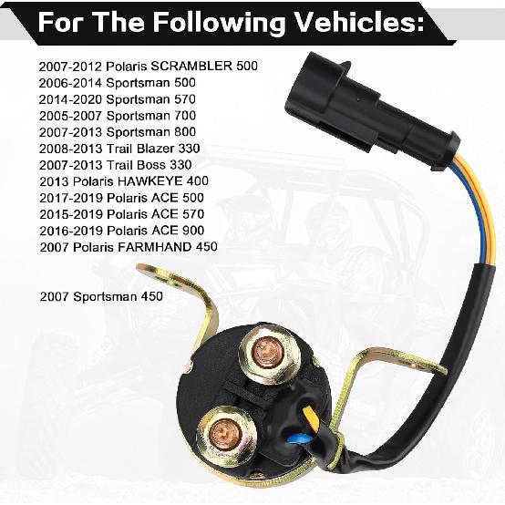 Starter Solenoid Relay For Polaris Ranger 400 500 570 700 800 Sportsman 500 700 800 RZR 4 S XP 570 800 900 Replace 4010947 4012001