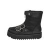 Comfortable Sheepskin Zip Short Boots Women Boots Black 1106272-BLK
