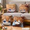 Tartaglia Cute Genshin Impact Cushion Cover Silky Short Plush Invisible Zipper Dustproof Sofa Pillow Case For Home Decor