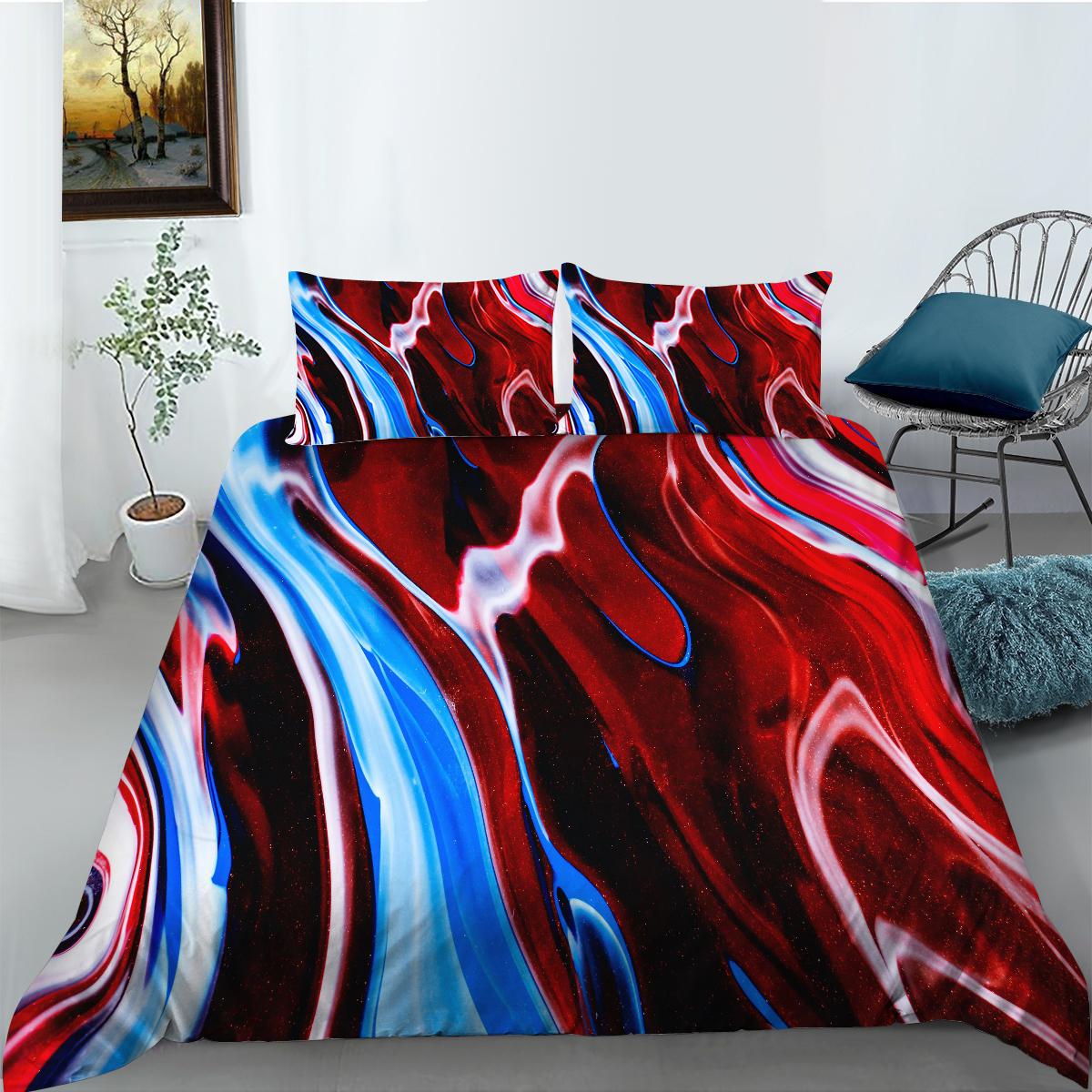 

Постельное белье с 3D цветным узором, односпальная двуспальная кровать, полноразмерные роскошные семейные наволочки и пододеяльники, 2-3 шт. EU Single 135x200cm