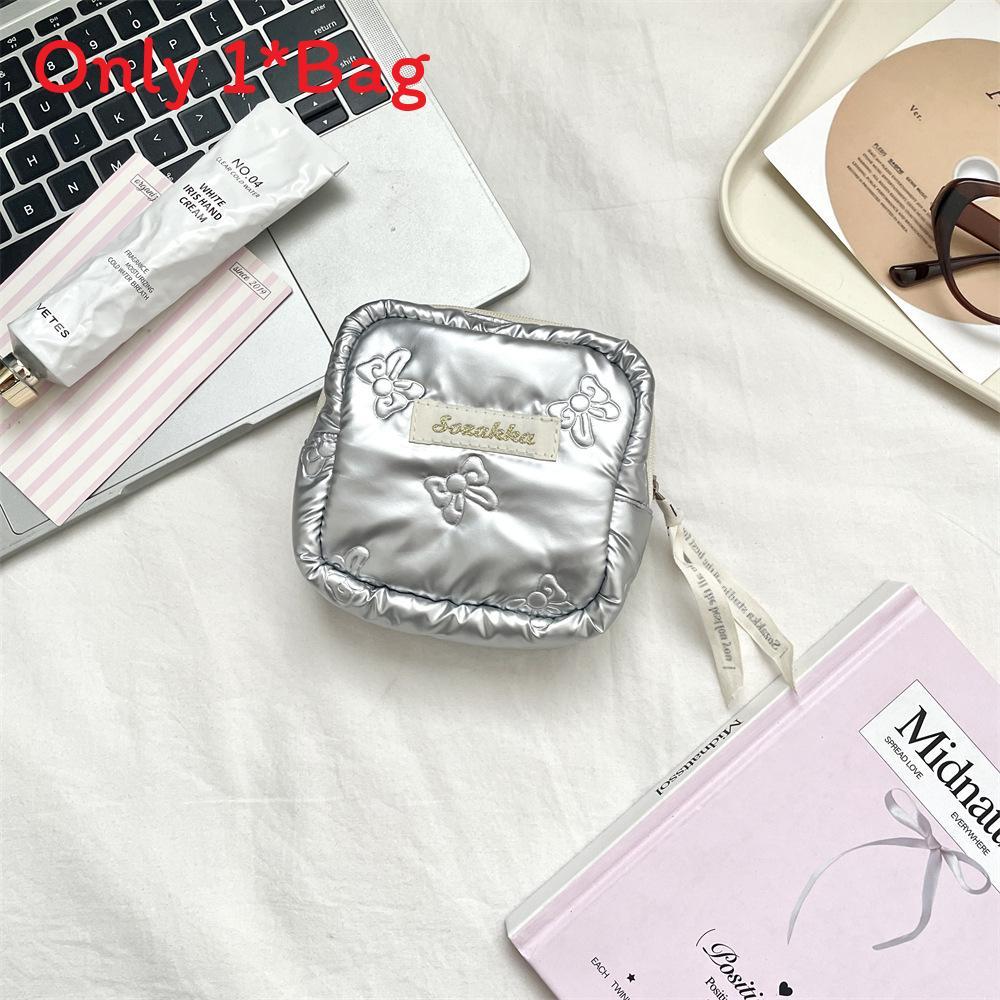 Pu Heart Shape Womens Hygiene Pad Case With Portable Makeup Storage For Travel
