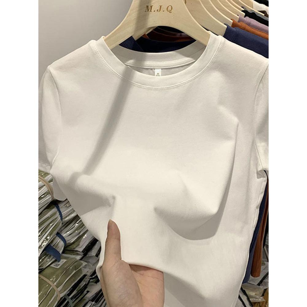 Maglietta da donna Maglietta da ragazza Vestiti da donna Top Maglietta in cotone Maglietta primaverile a maniche corte da donna Sexy Y2k Top bianco
