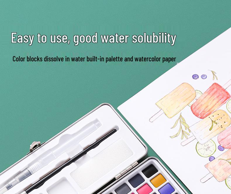 Portable Solid Watercolor Paint Set: 50, 72, 90, 100, 128 Colors for Art Students