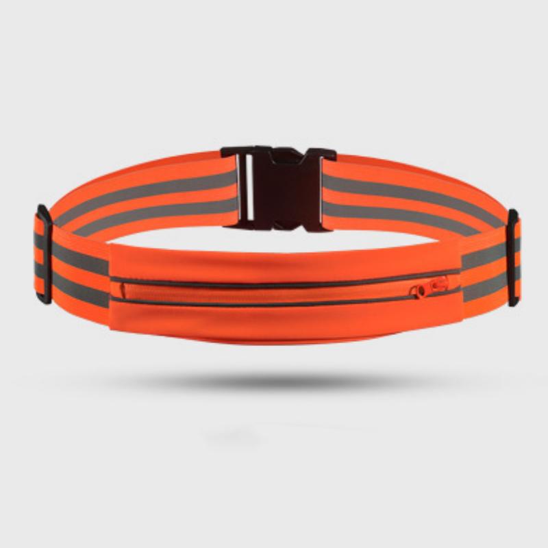 Portable Safety Elastic Belt Adjustable Crossbody Waistband Bag Outdoor Cycling Reflective Belt Walking Night Running Sports